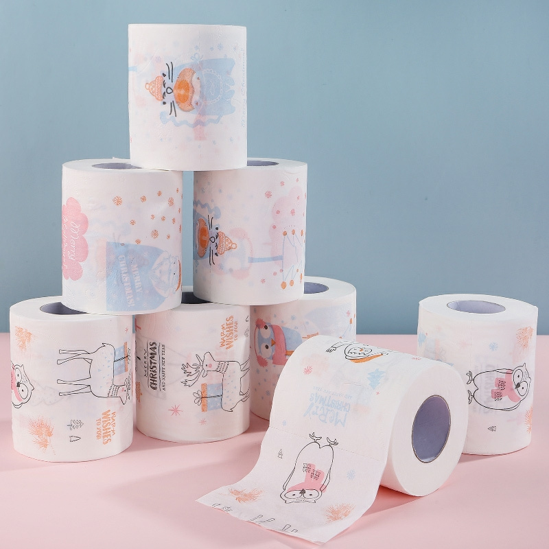 New arrival custom designed packing printed rolling cute toilet tissue paper uk