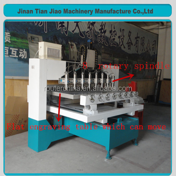 4 axis multi head 10 spindle woodworking machine 3d rotary wood carving cmc router