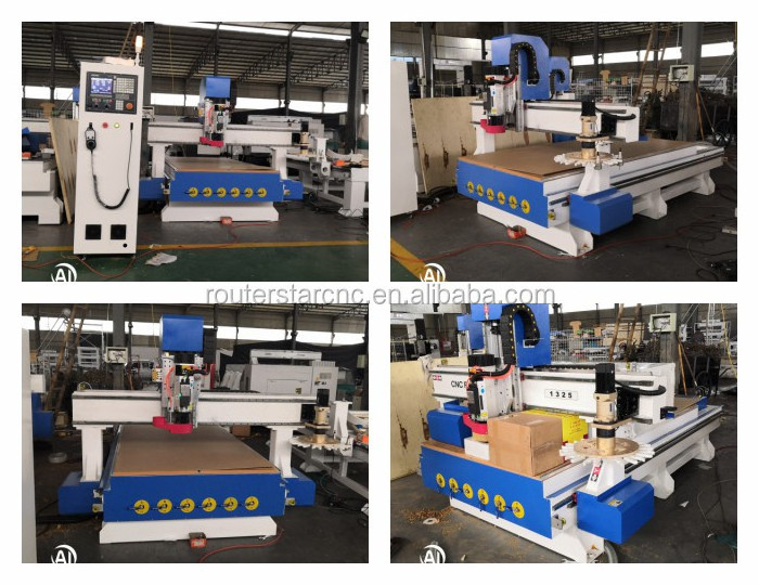 1325 automatic tool changer 3d wood carving cnc router machine with HQD ATC spindle 9KW