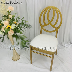 Luxury Outdoor Party Resin Gold Plastic Stacking White Wedding Crown royal round back Phoenix Chairs