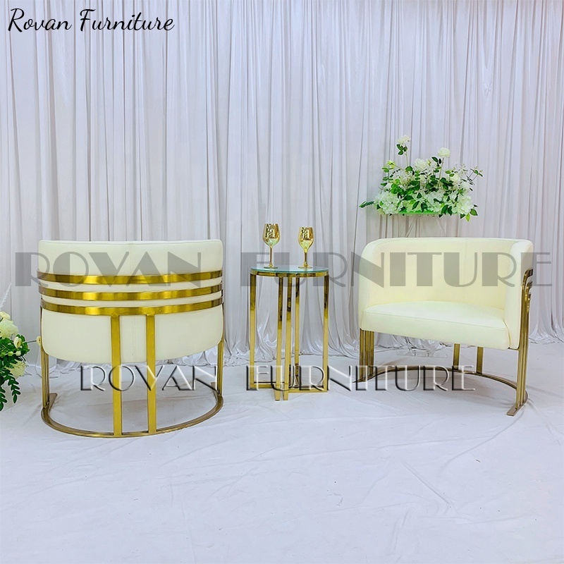 Different style Hot sales  stainless steel white wedding chairs for bride and groom  sofa chair for wedding used