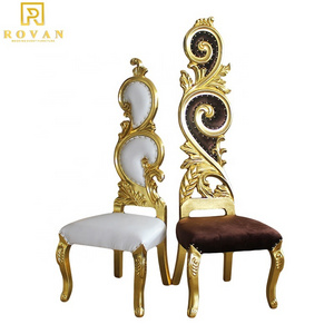 wholesale luxury spa gold throne chair royal cheap high back wooden king queen throne chair rental