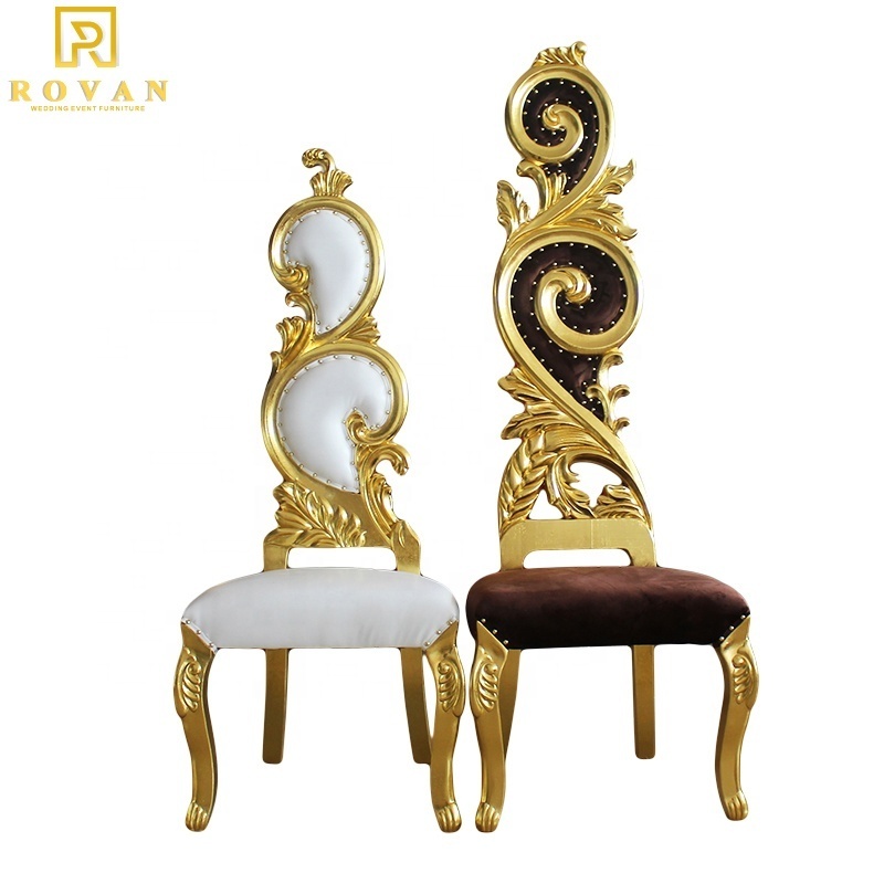 wholesale luxury spa gold throne chair royal cheap high back wooden king queen throne chair rental