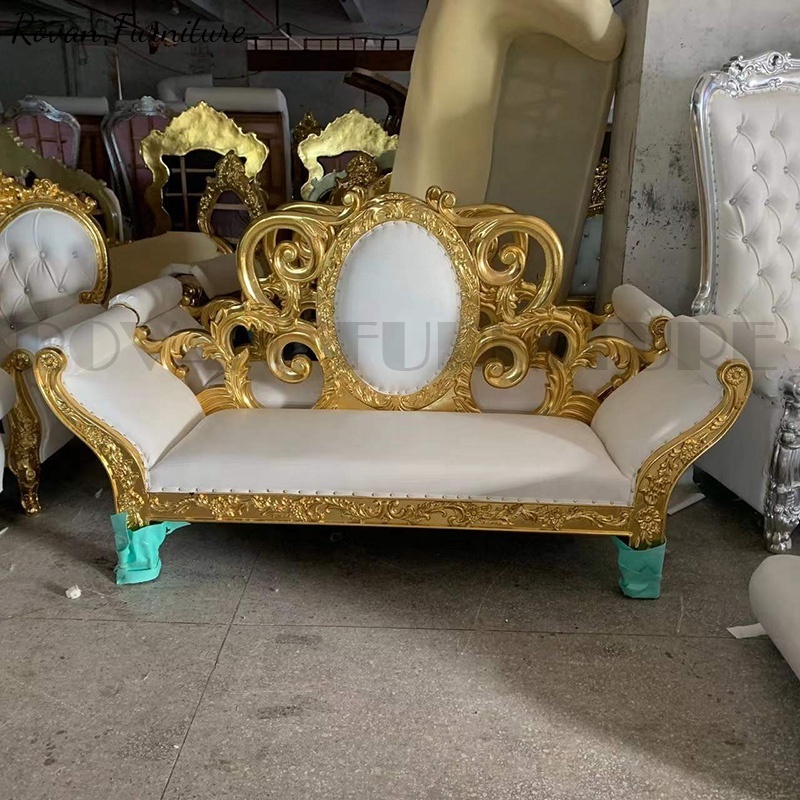 Luxury new style king throne chair double seatGreat Foshan Factory Wedding High Back Cheap Royal King/Queen Throne Sofa Chair