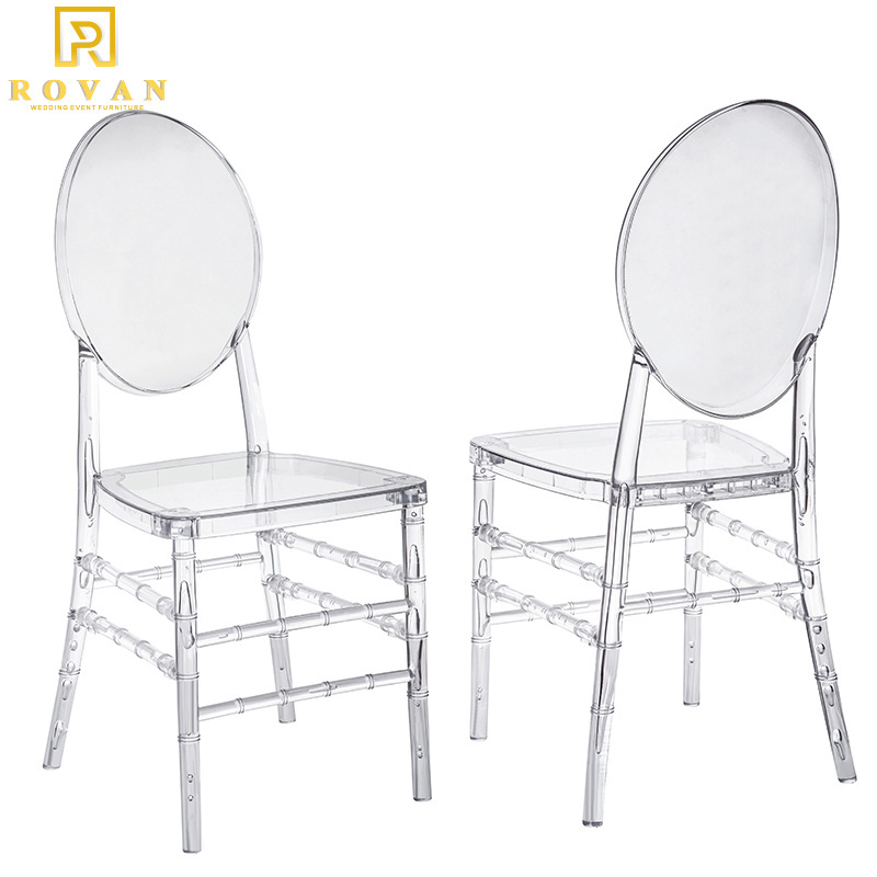 Rovan Furniture Crystal French Louis Chair Ghost Chairs Clear Plastic Polycarbonate Tiffany Resin Chiavari Event Rental Acrylic