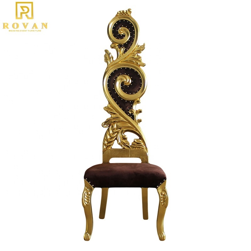 wholesale luxury spa gold throne chair royal cheap high back wooden king queen throne chair rental