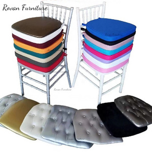 wholesale hard and soft cushion PU Leather  with plywood pad wedding outdoor for chiavari chair and event chair