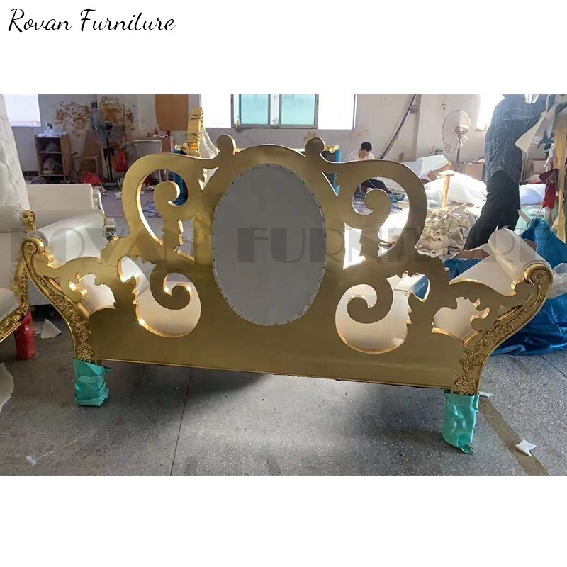 Luxury new style king throne chair double seatGreat Foshan Factory Wedding High Back Cheap Royal King/Queen Throne Sofa Chair