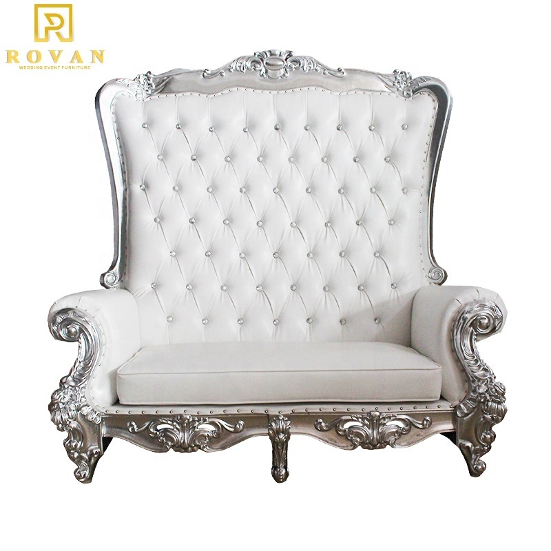 royal king and queen king throne chair luxury  loveseat wooden throne chair