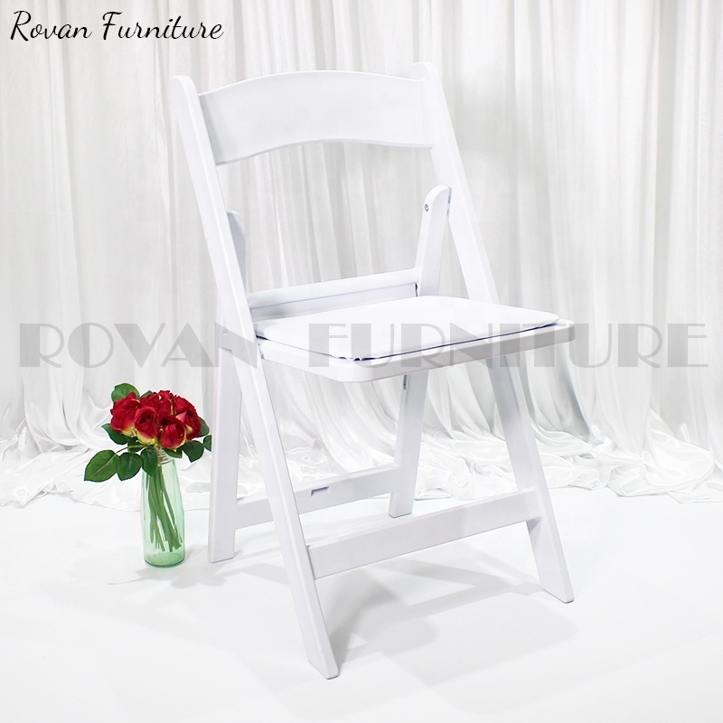 Top quality wholesale foldable chair  wedding event plastic wimbledon garden chairs white resin folding chair outdoor