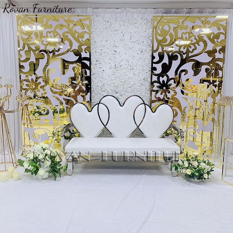 Competitive prices new design with heart shape 2-seater wedding sofa  for wedding used