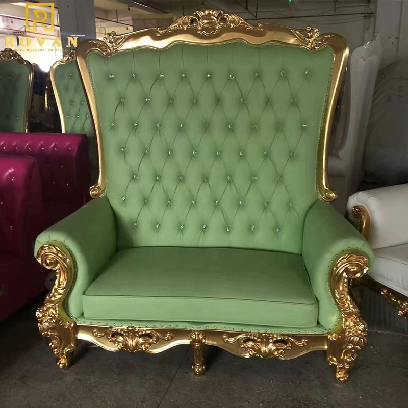 royal king and queen king throne chair luxury  loveseat wooden throne chair