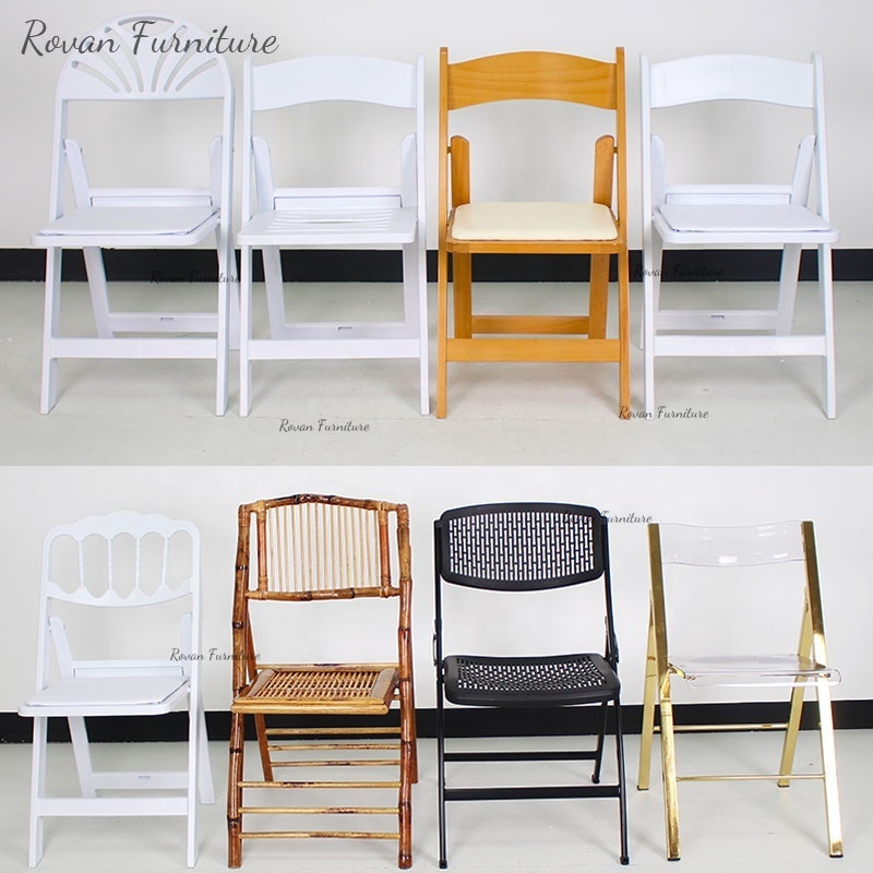 Gold wedding chair garden stainless steel metal steel foldable chair outdoor reinforce wimbledon folding chairs for event