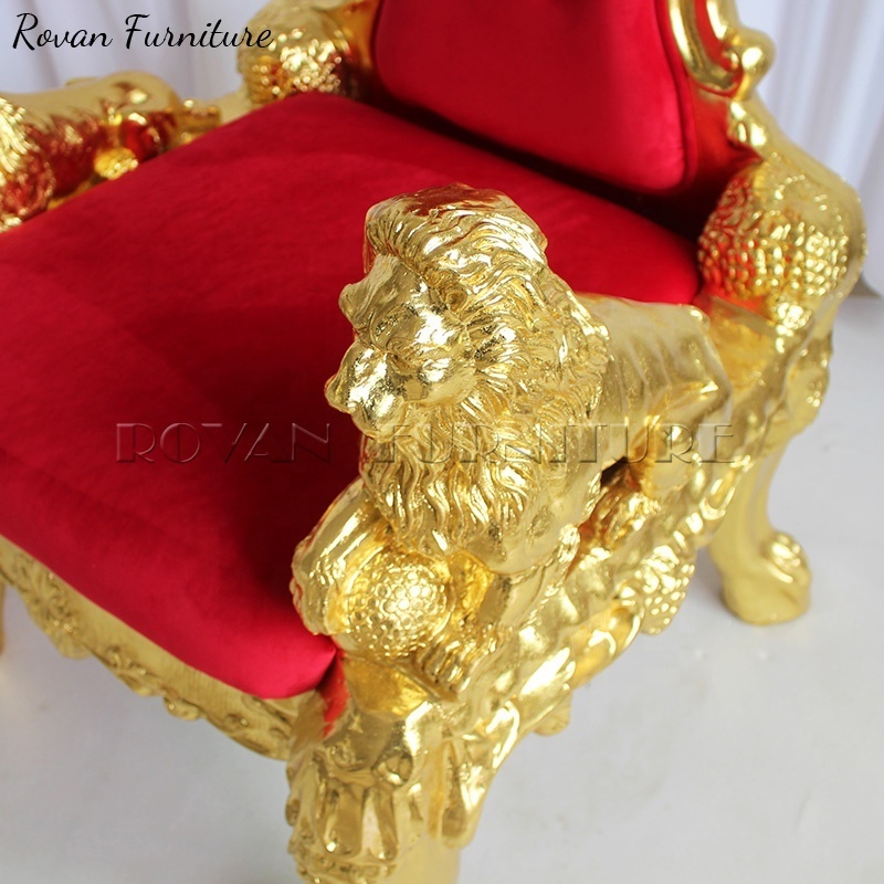 Wedding Rental Large Lion White Cheap King And Queen Throne Chairs for bridal and groom