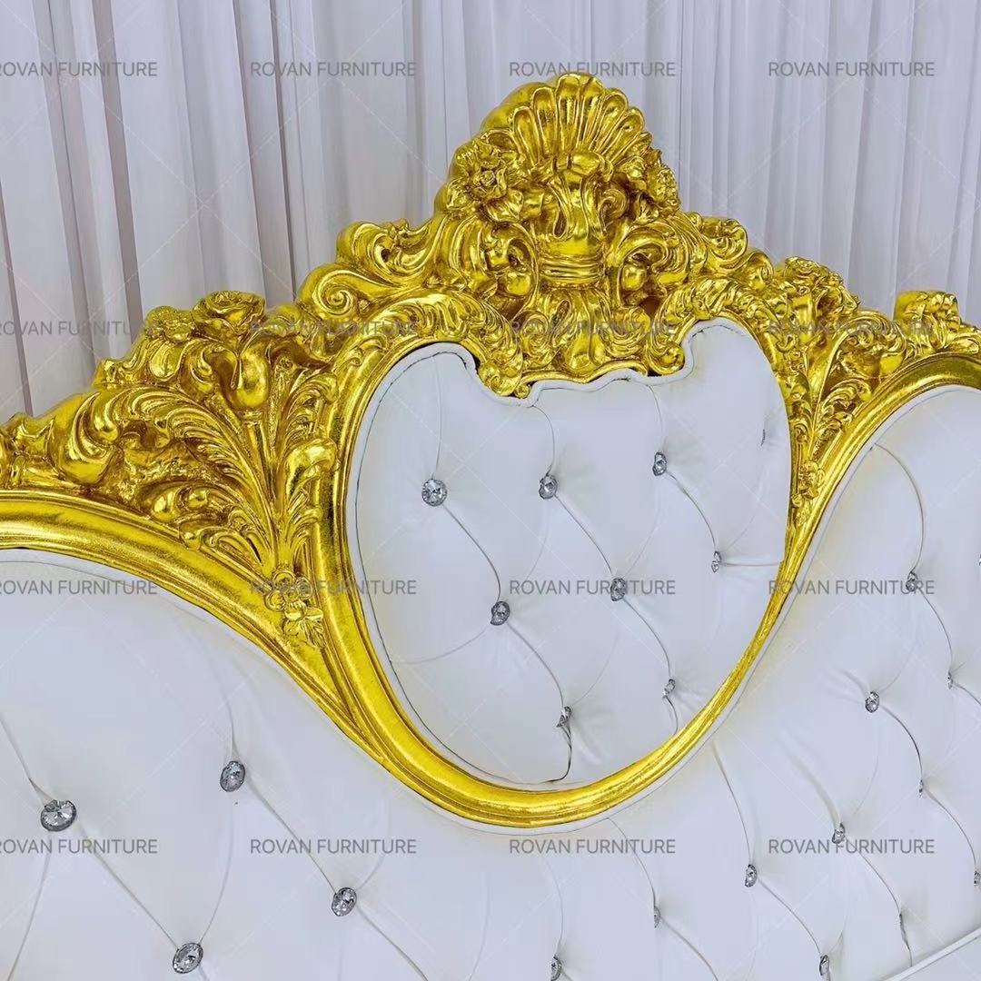 Royal Queen King throne chair rental cheaper  bride and groom chair for wedding white king throne bridal chair