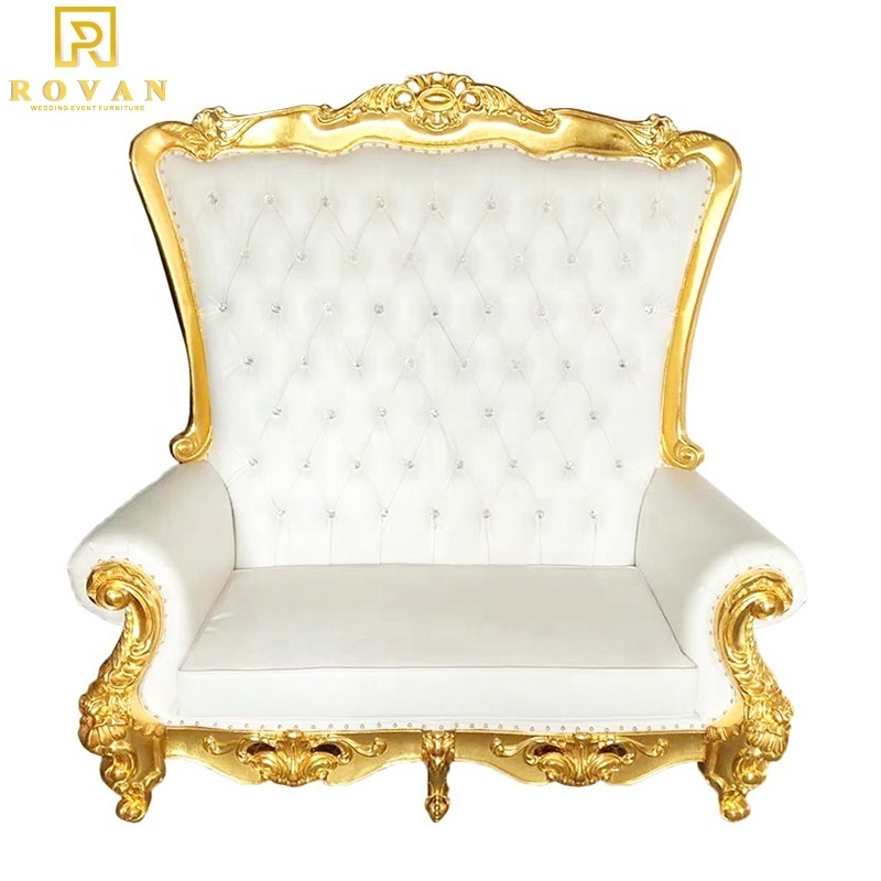 royal king and queen king throne chair luxury  loveseat wooden throne chair