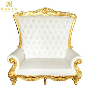 royal king and queen king throne chair luxury  loveseat wooden throne chair