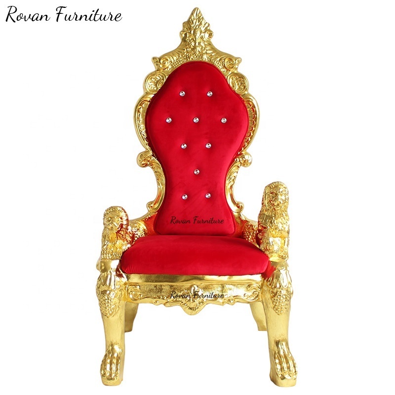 Wedding Rental Large Lion White Cheap King And Queen Throne Chairs for bridal and groom