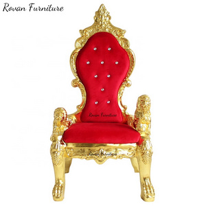 Wedding Rental Large Lion White Cheap King And Queen Throne Chairs for bridal and groom