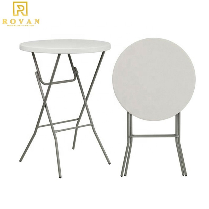 Wholesale popular style Rovan furniture folding plastic table hdpe round table used for wedding