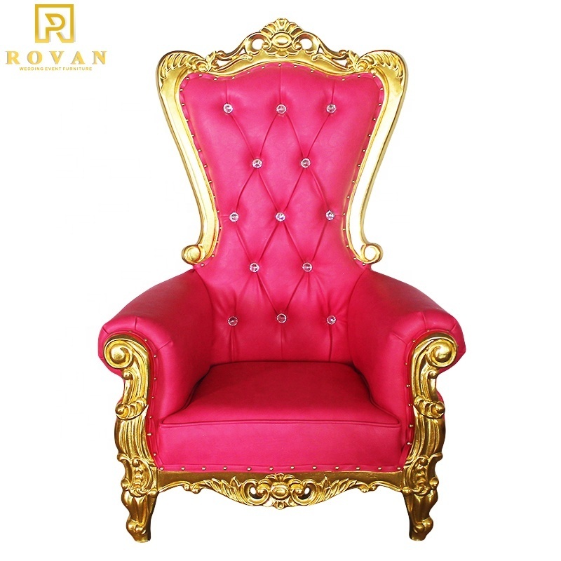 Wholesale royal luxury children chairs wedding high back throne chair for kids party and salon