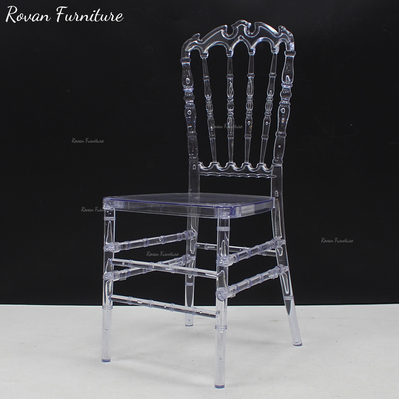 Cheaper price stackable wedding event clear chiavair crown royal chair for sale