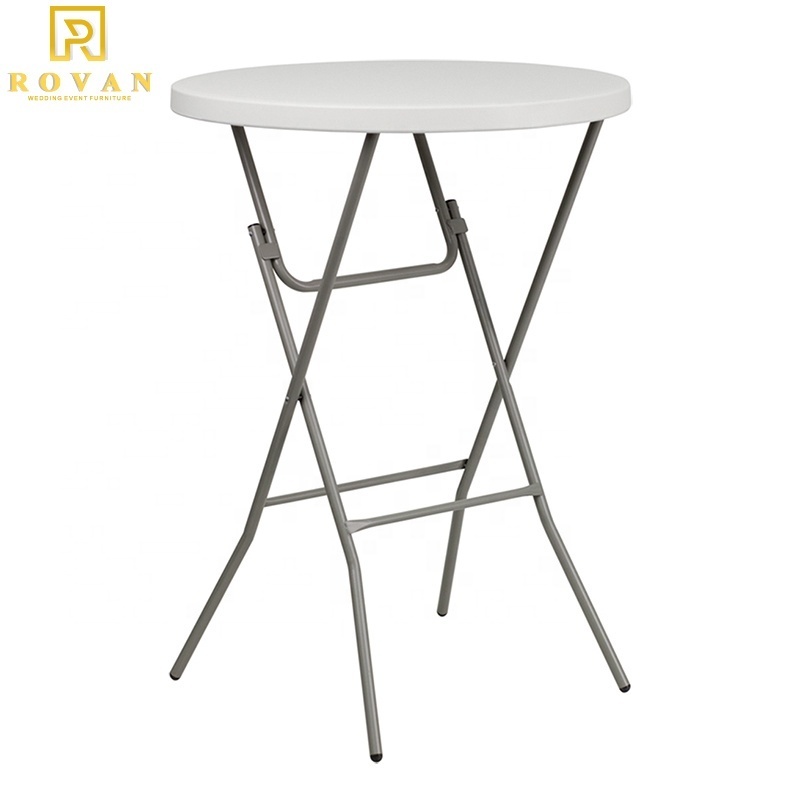 Wholesale popular style Rovan furniture folding plastic table hdpe round table used for wedding