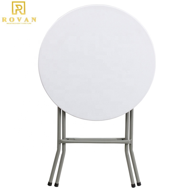 Wholesale popular style Rovan furniture folding plastic table hdpe round table used for wedding