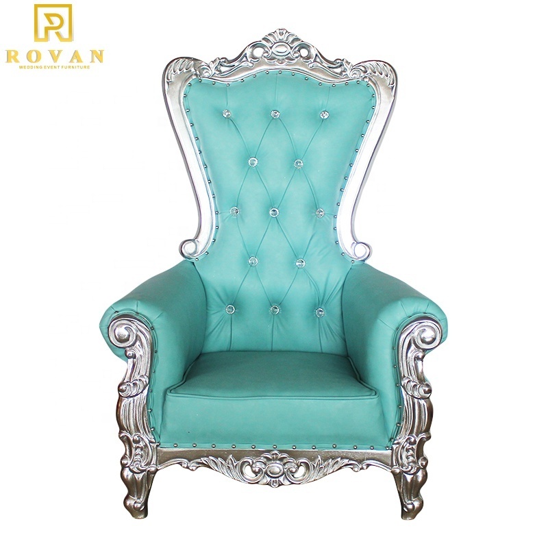 Wholesale royal luxury children chairs wedding high back throne chair for kids party and salon