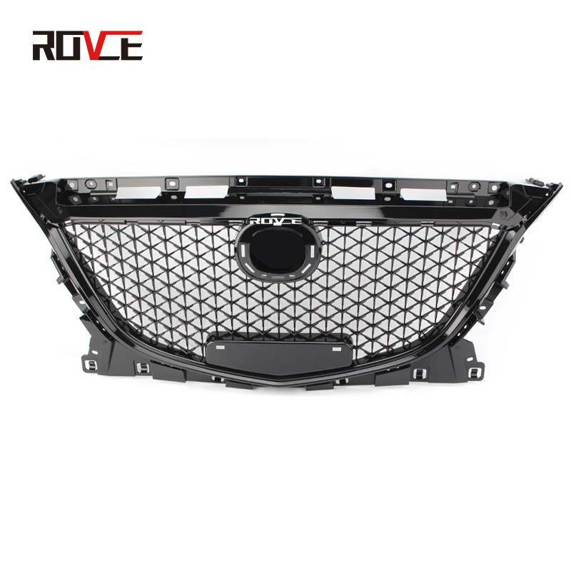 ROVCE High Quality Front Bumper Grille Honeycomb For Mazda 3 Axela 2014-18 Car Upper Mesh Grid Racing Grills