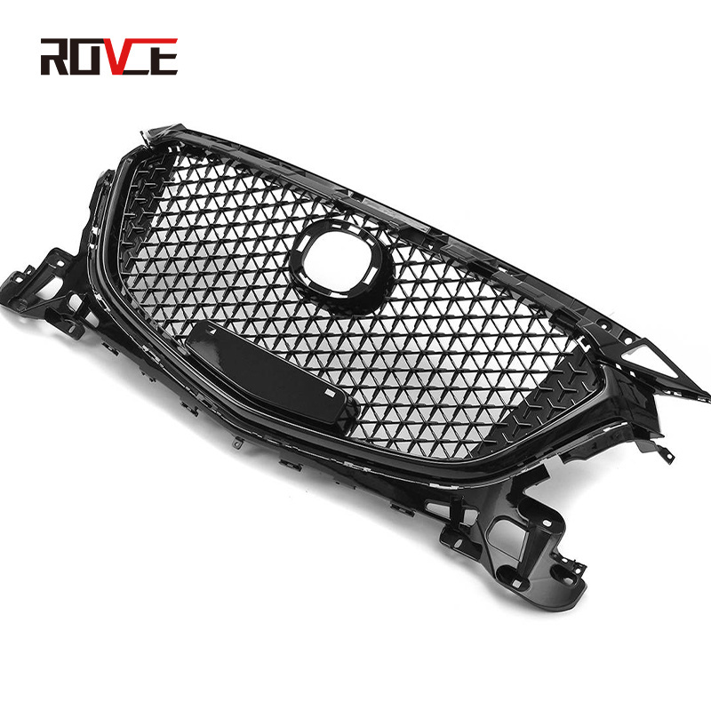 ROVCE High Quality Front Bumper Grille Honeycomb For Mazda 3 Axela 2014-18 Car Upper Mesh Grid Racing Grills