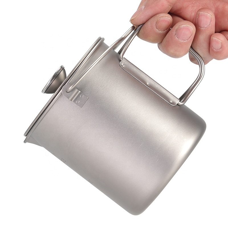 Outdoor Camping French Press Pot Campfire Outdoor Barbecue Camping Titanium Coffee Cup Mug