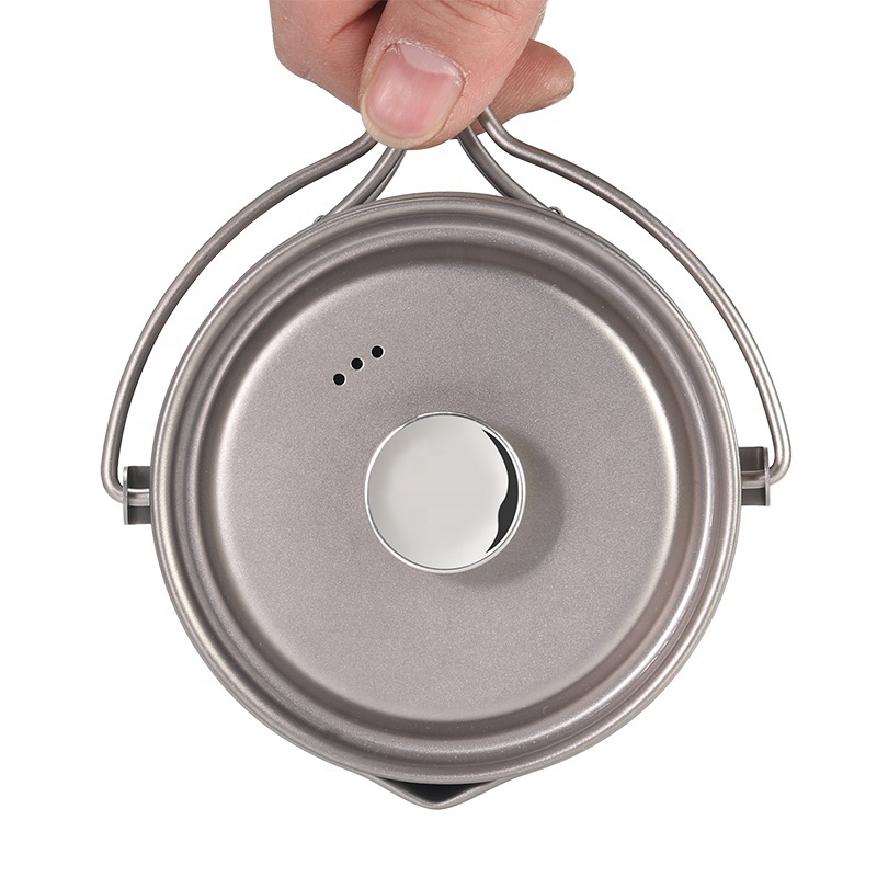 Outdoor Camping French Press Pot Campfire Outdoor Barbecue Camping Titanium Coffee Cup Mug