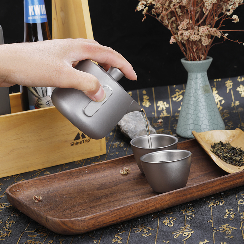 Titanium tea infuser Double-Walled Tea Mug with Strainer Outdoor Camping Portable Tea Maker water kettle