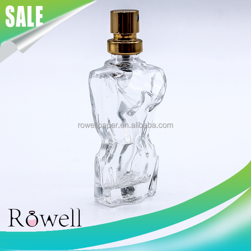 unique women body shape perfume glass bottle 15ml empty fragrance bottle with sprayer