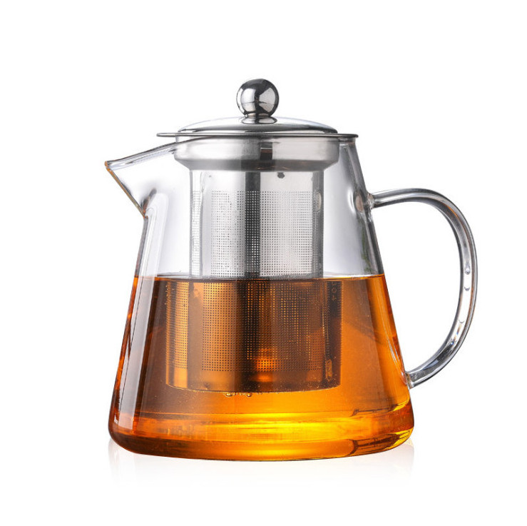 600ml Heat Resistant Clear Borosilicate Glass Tea Pot Glass Teapot with Infuser