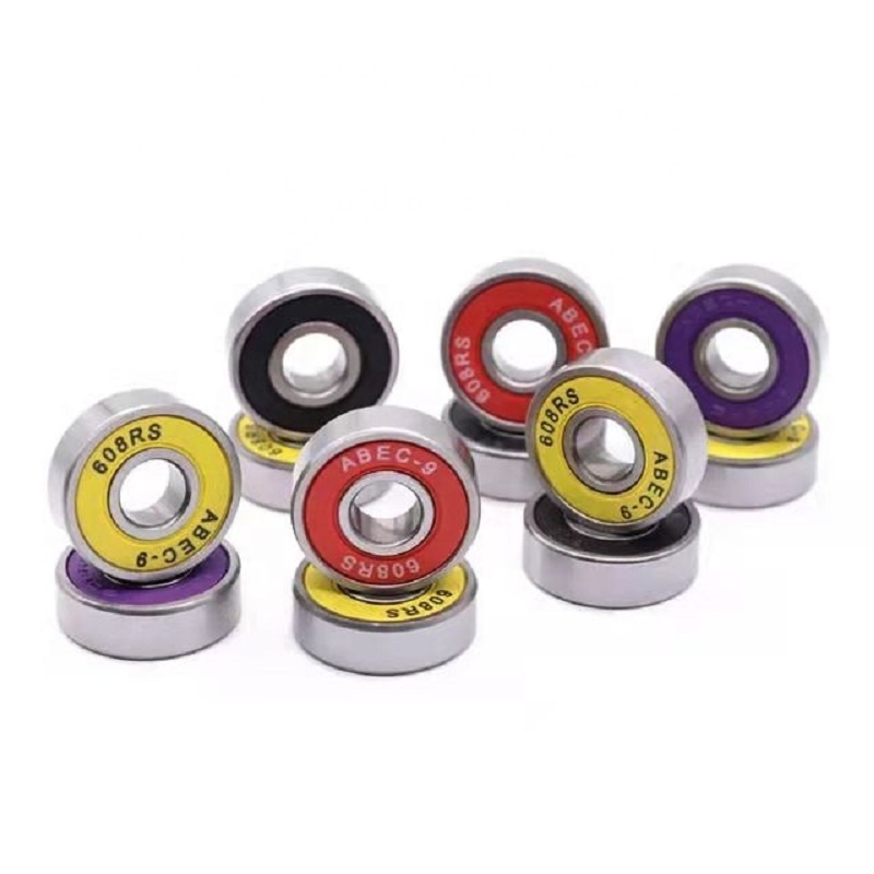 Wholesale Custom 608 ABEC-9 Skateboard Ball Bearing Red Black Double Rubber Seal