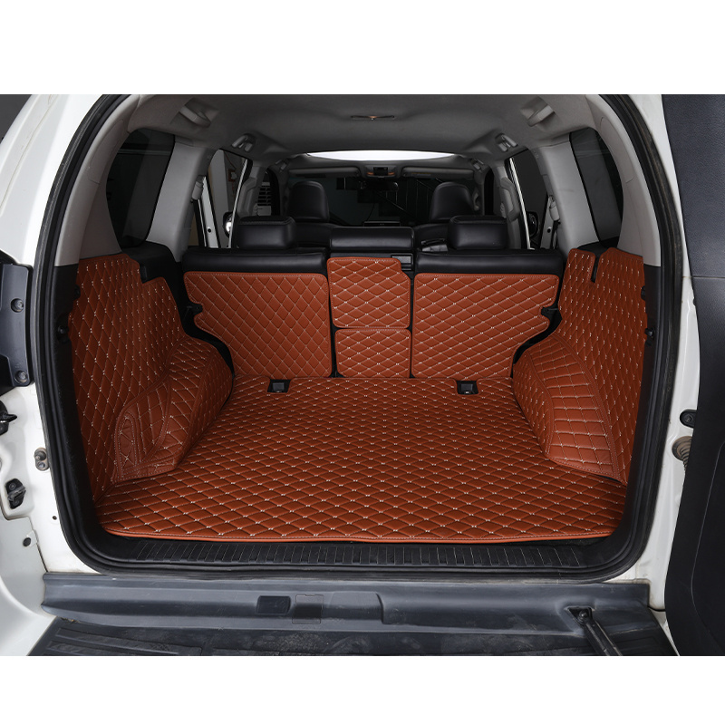 3D Leather Car Trunk Mats for Toyota Highlander 2013 2014 2015 2016 2017 2018 2019 Fussmatte Rug Carpet Cargo Liner