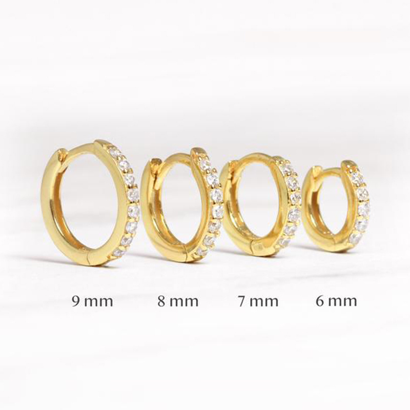 Designer Hoop For Women Girls Jewelry Stud Zircon 18K Gold Plated Popular Minimalist 925 Sterling Silver Earrings