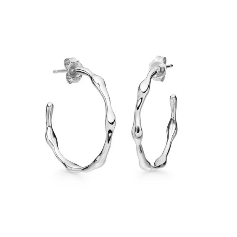 European and American S925 sterling silver trendy style simple bamboo joint all-match earrings