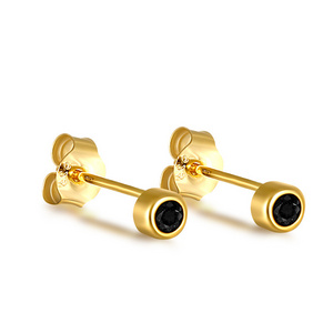 ROXI Fashion Solid 14K Gold Ball Earrings Studs Real 14K Yellow Gold Light Beads Ball Stud Earrings Wholesale