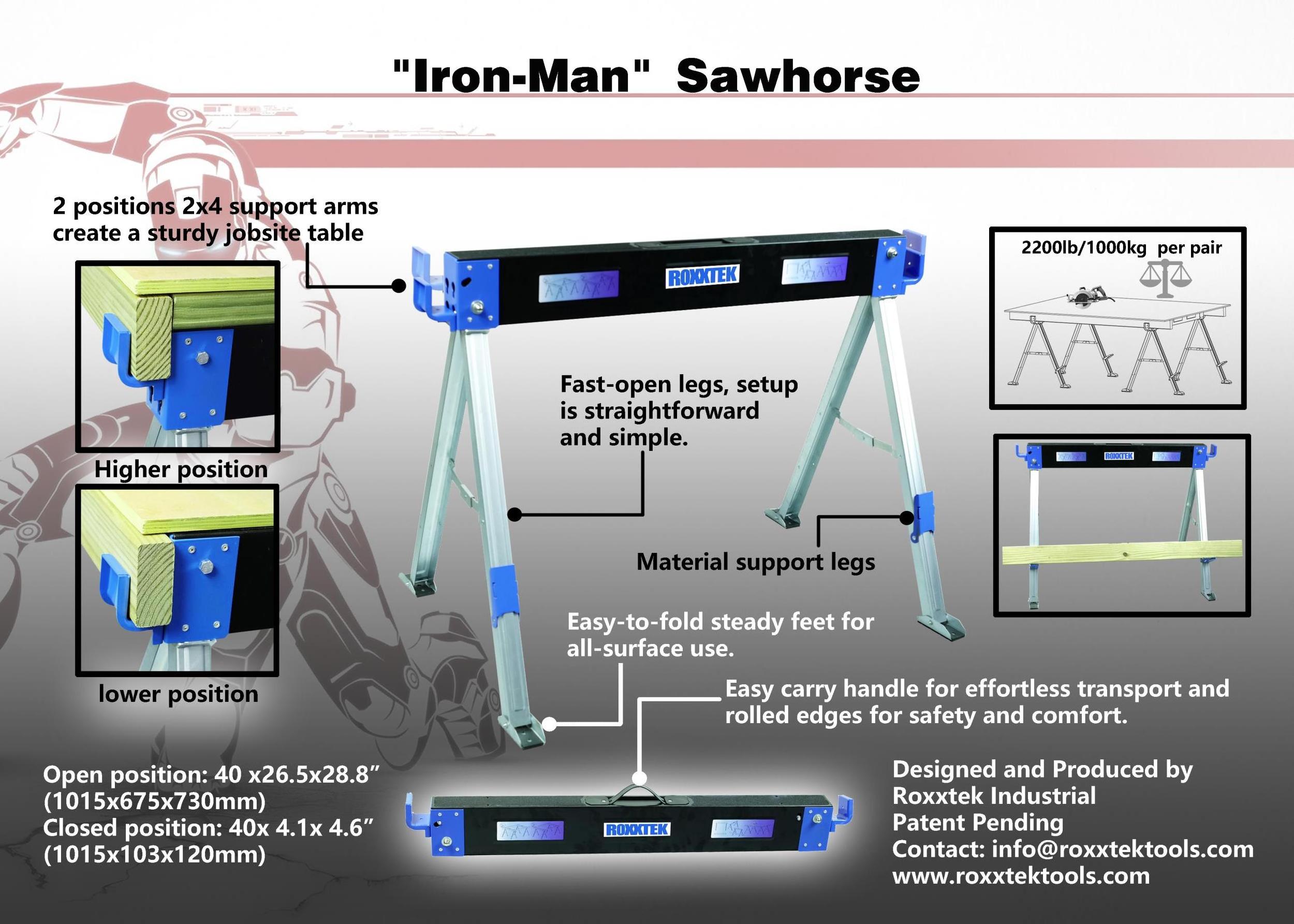 SH007T Folding Sawhorse Portable Foldable Twin Pack