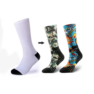 Wholesale Custom Print Socks Blank Sublimation Socks 3d Printing white polyester socks for sublimation