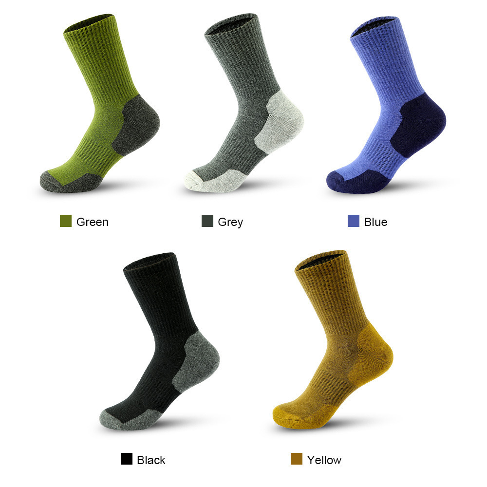 Custom Logo Men's Cotton Moisture Control Heavy Duty Thick Boot Cushion Crew Outdoor Sport Hiking Work Socks Men