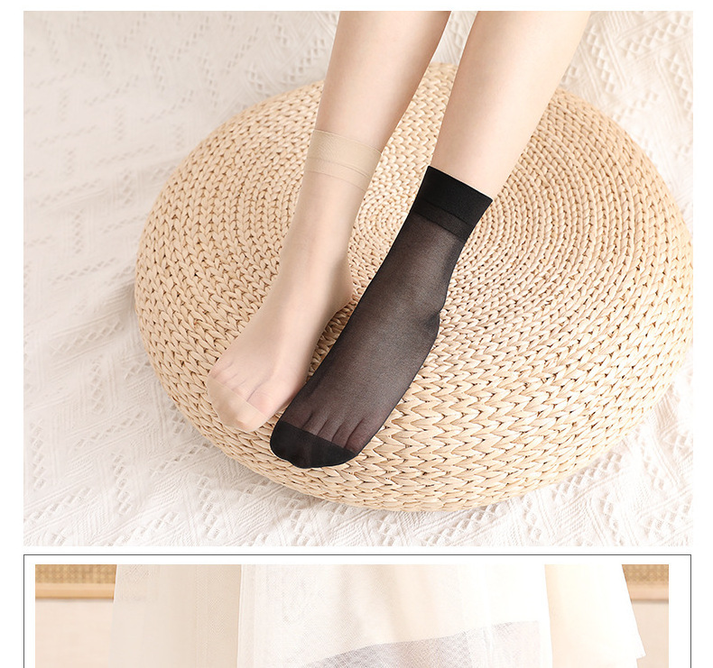 High Quality 100% Nylon Disposable Thin Breathable Try On Socks Elastic Silk Transparent Quarter Sheer socks