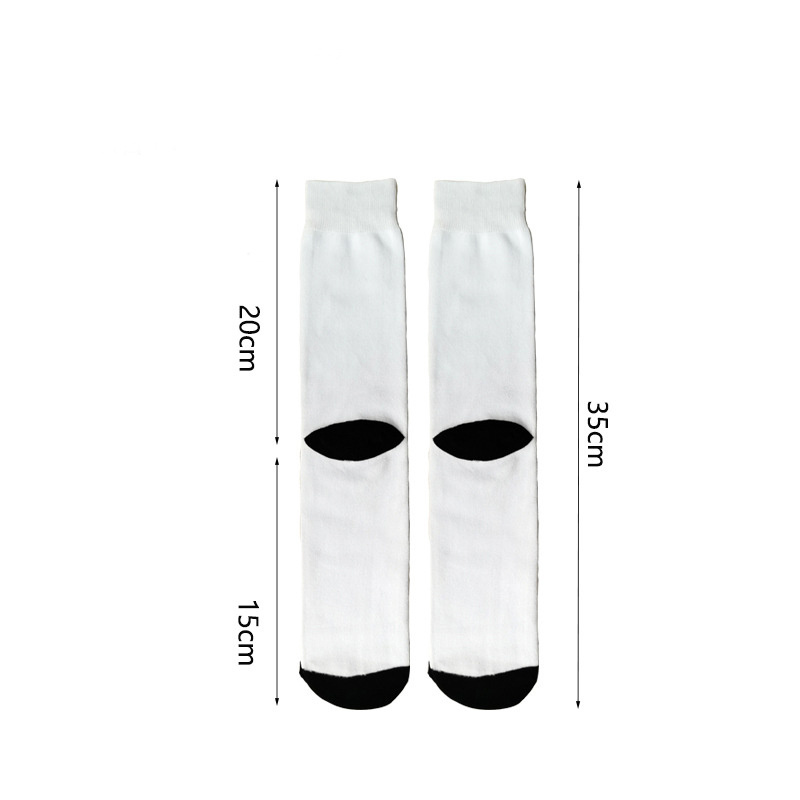 Wholesale Custom Print Socks Blank Sublimation Socks 3d Printing white polyester socks for sublimation