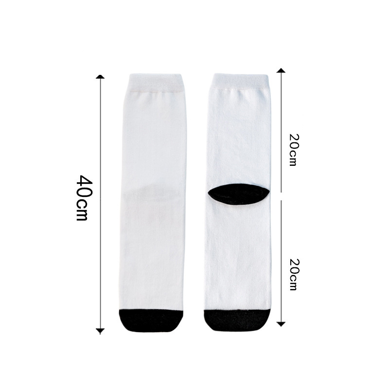 Wholesale Custom Print Socks Blank Sublimation Socks 3d Printing white polyester socks for sublimation