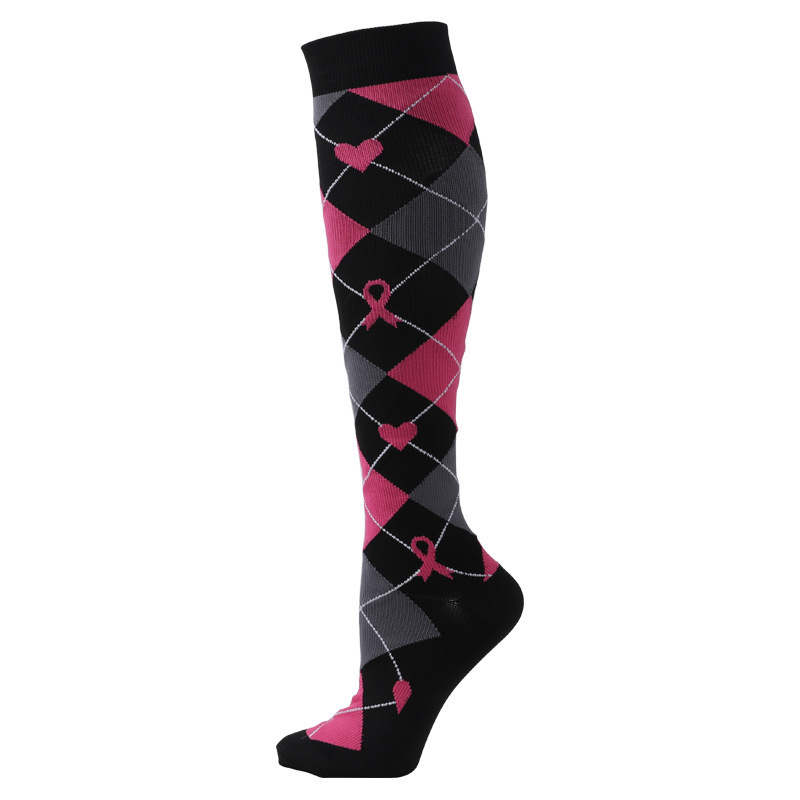 Bulk Pack Youth Pink Ribbon Football Socks Knee-High Nurse Breast Cancer Awareness Sports Compression Socks