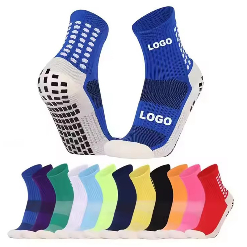 Wholesale Custom Performance Sports Non-Slip Socks Athletic Soccer Grip Socks Men's Anti Slip Football Socks