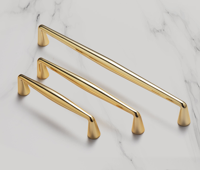 AKADA High Quality Zinc Alloy Hardware Black Wardrobe Door Brushed Brass Gold Kitchen Drawer Cabinet Pull Handles For Furniture